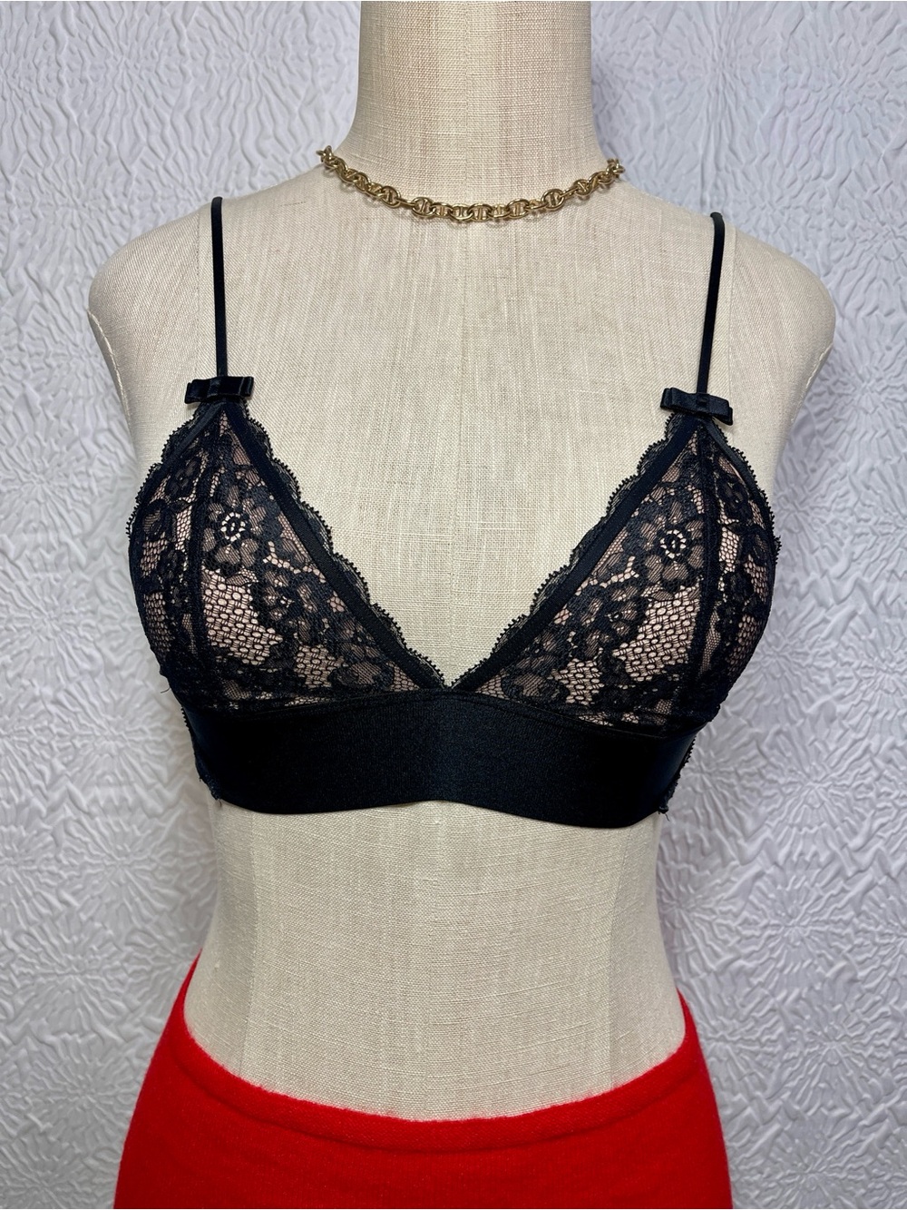 Black Lace Bralette with Adjustable Straps